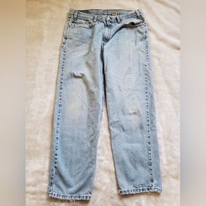 Vtg Levis 550 Jeans Relaxed 38x30 Straight Leg Light Wash Distressed